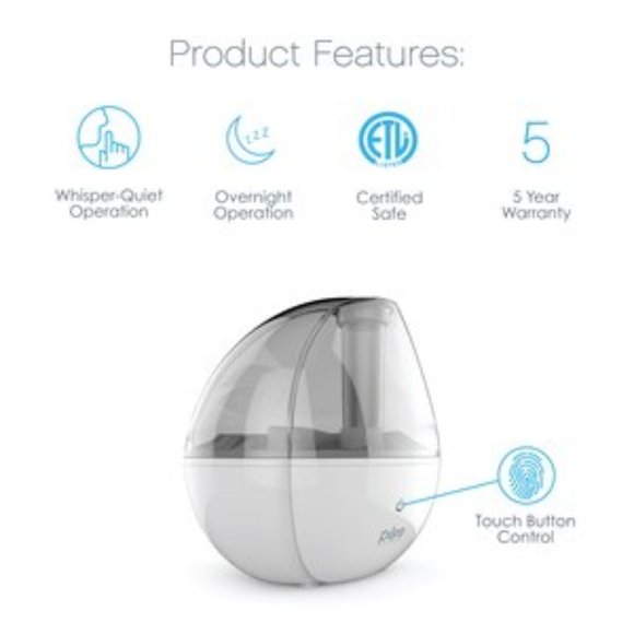 Pure Enrichment MistAire Silver Ultrasonic Cool Mist Humidifier - Picture 3 of 5